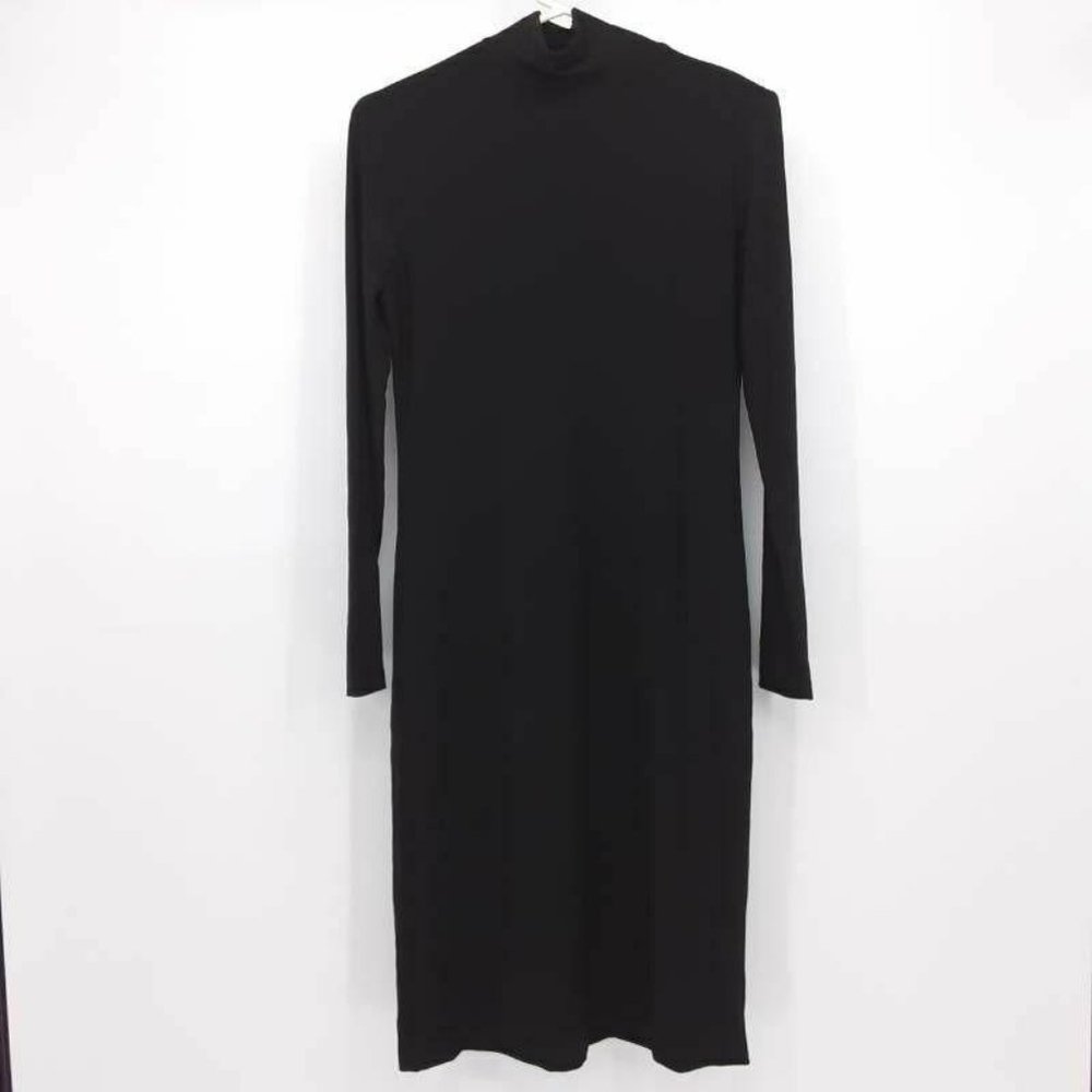 Norma Kamali Womens Sheath Dress Black Stretch Moc